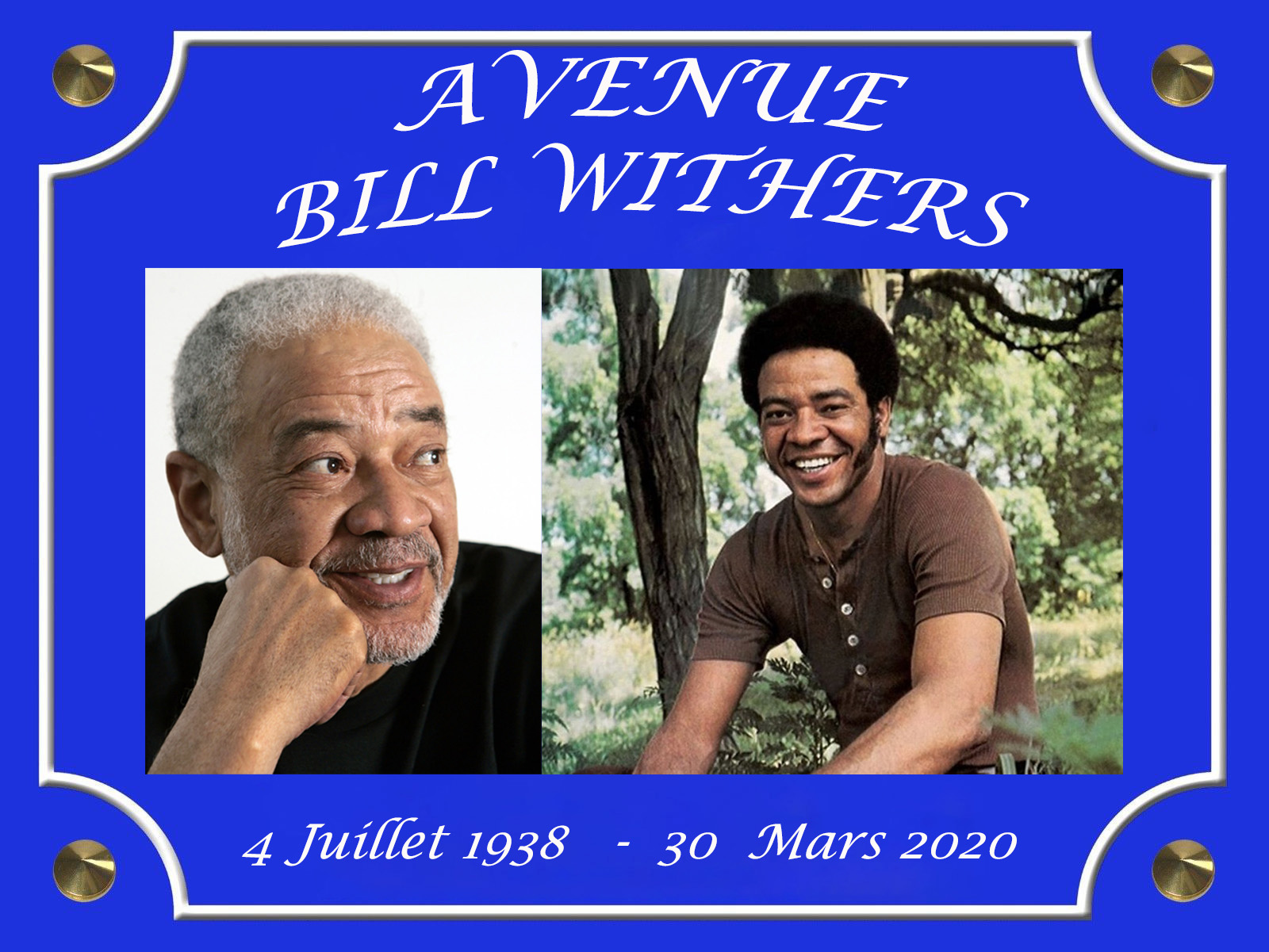 Plaque Métal Souvenir Bill Withers