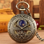 Montre-de-poche-m-canique-en-Bronze-pendentif-Antique-grav-la-main-horloge-de-poche-lune