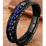 Bracelet cuir Lapis Lazuli