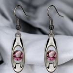 Boucles d'Oreilles Élégantes avec Cristaux Roses