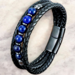 Bracelet cuir Lapis Lazuli
