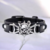 Bracelet Rock Cuir Crâne et Étoiles