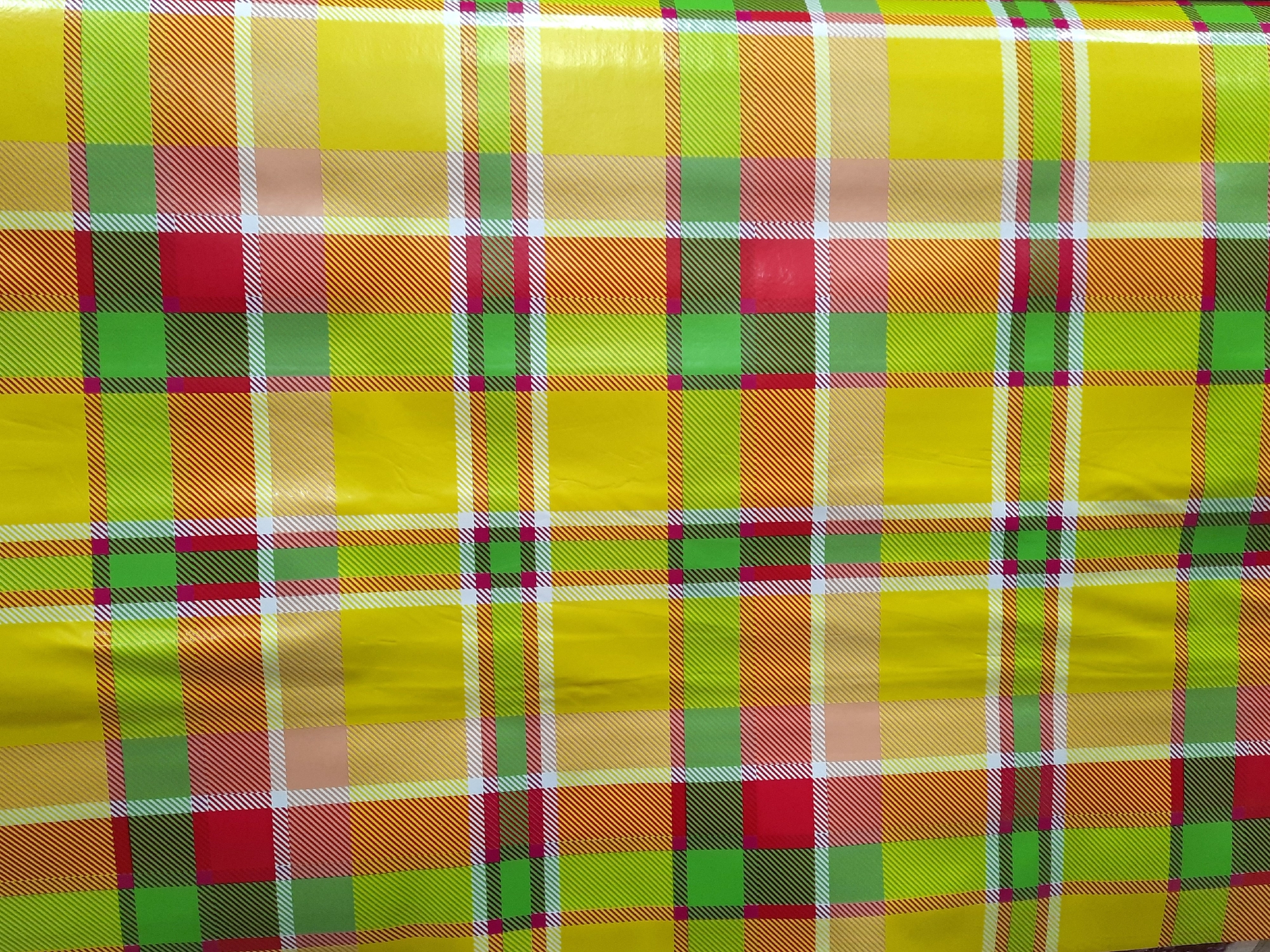 Toile cirée madras antille jaune - nappe toile cirée effet madras