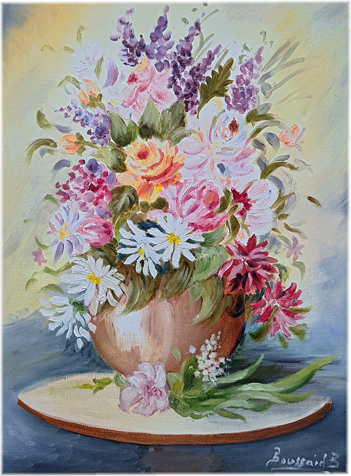 Tableau, Peinture Bouquet De Fleurs artiste Boussaid