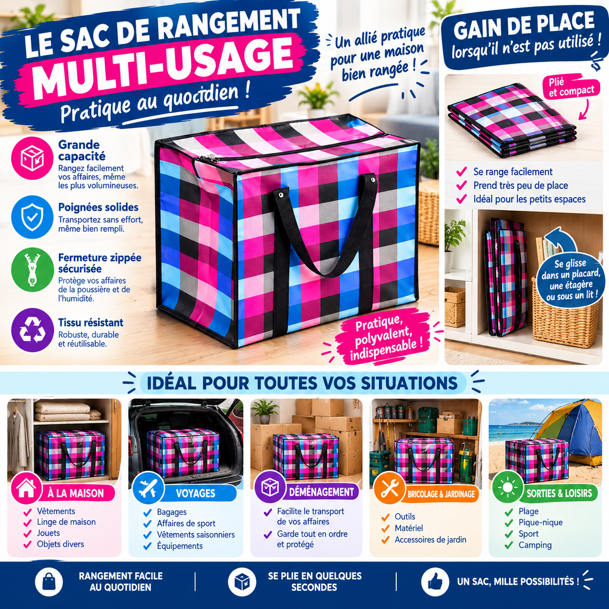 Sac de rangement multi-usage  leaderbazar