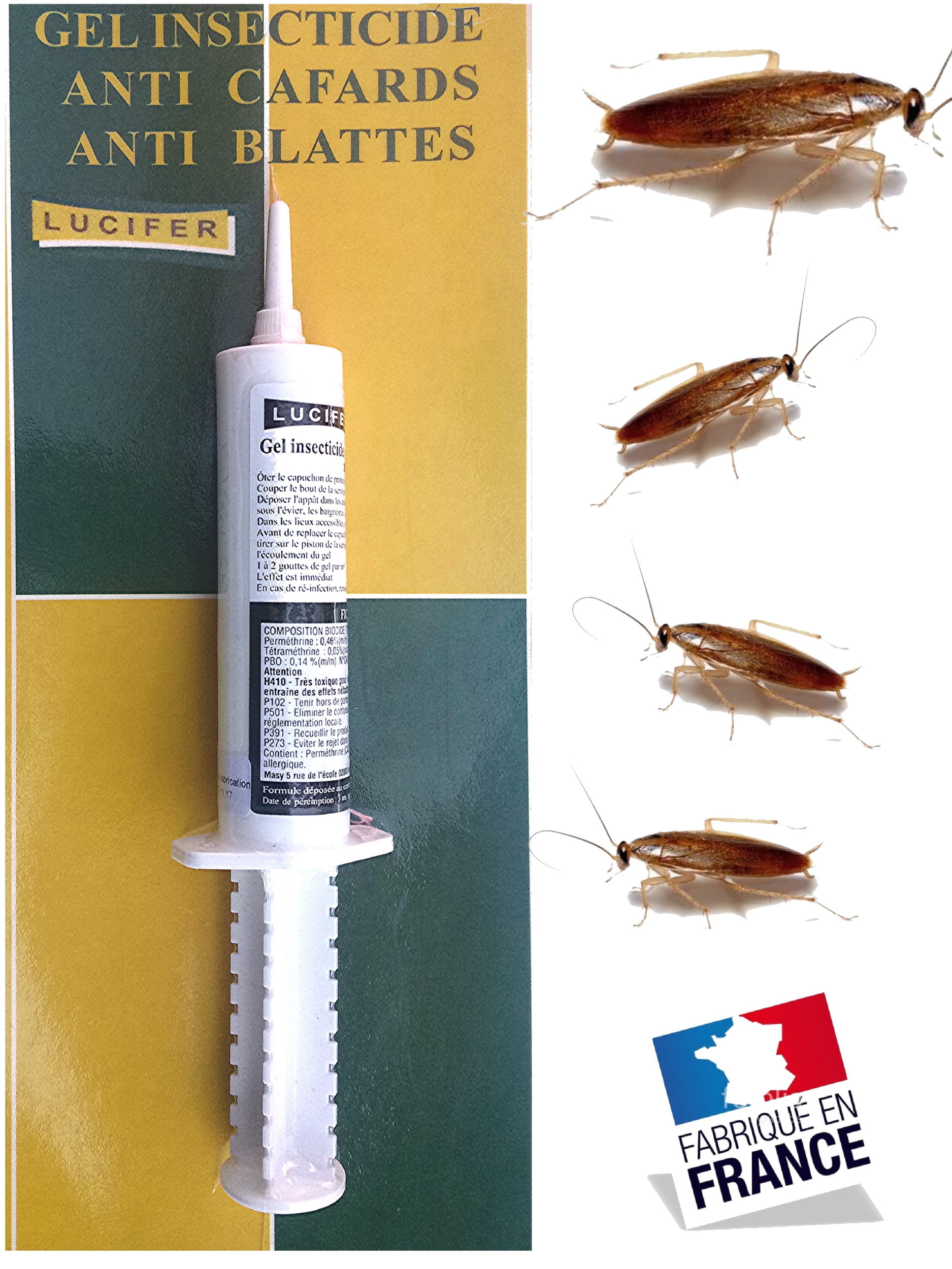 Gel insecticide en seringue anti blattes cafards