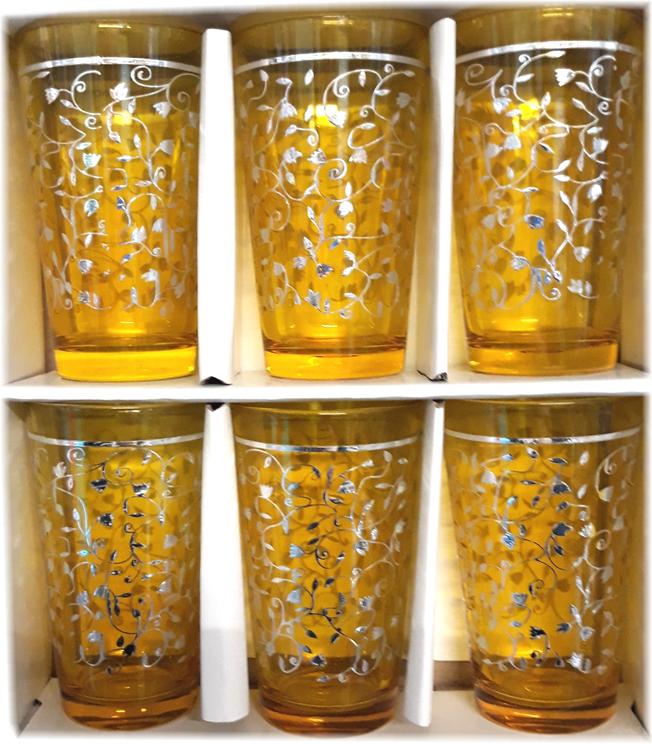 6 Verres à thé doré - Ustensile de cuisine/Verre à thé - leaderbazar