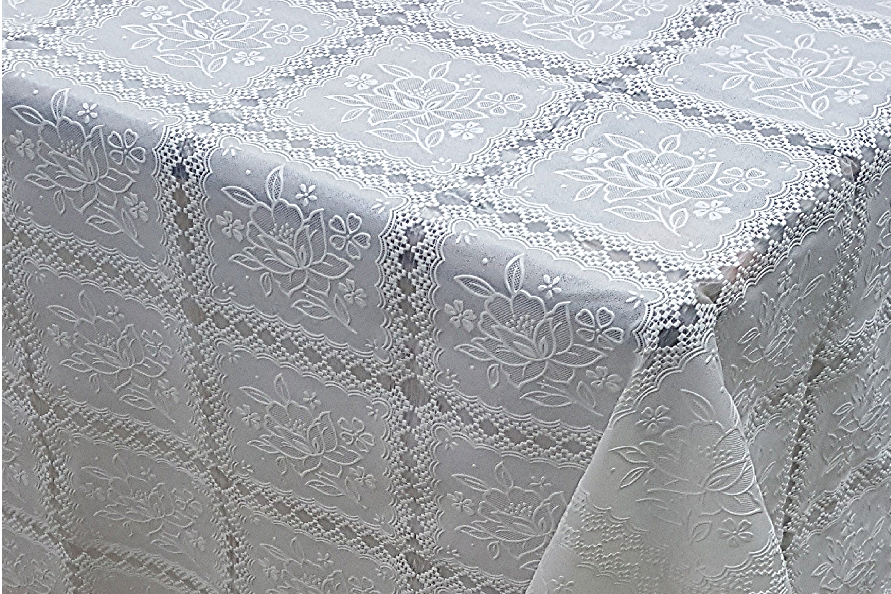 Toile cirée simili dentelle blanche en 140 cm de large - Toile cirée à la  coupe/toile cirée avec motifs - leaderbazar