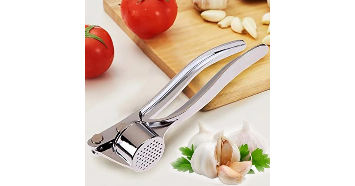 Presse-ail Professionnel KitchenCraft - Acier Inoxydable, Poignées Confortables, 18,5 Cm - 6