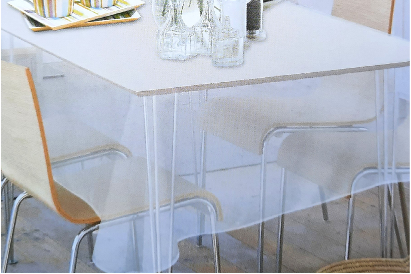 Nappe transparente rectangulaire 140 x 200 cm - Toile cirée à la coupe ...