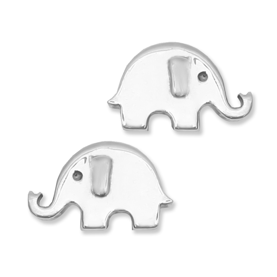 Boucles d'oreilles puces en argent enfant famme éléphant
