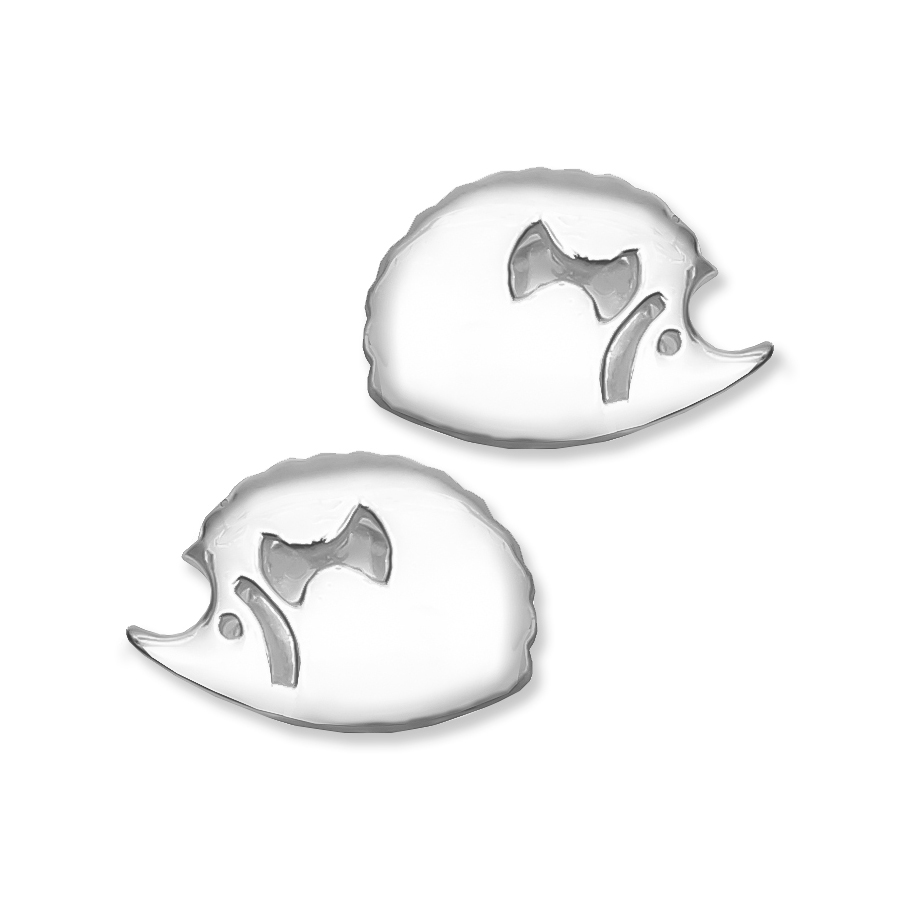 Boucles d'oreilles puces femme enfant en argent Hérisson