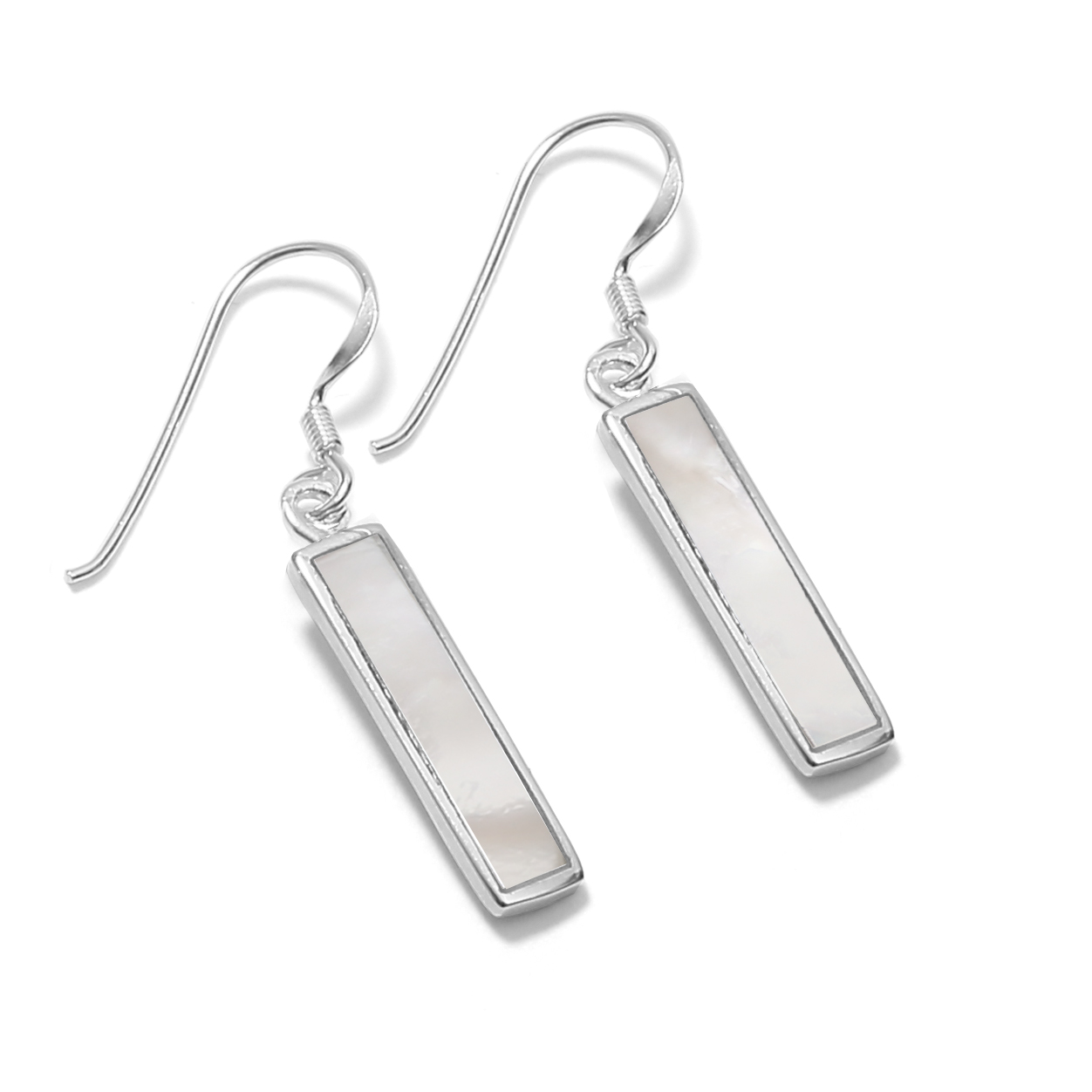 Boucles d\'oreilles en argent et nacre AXEL