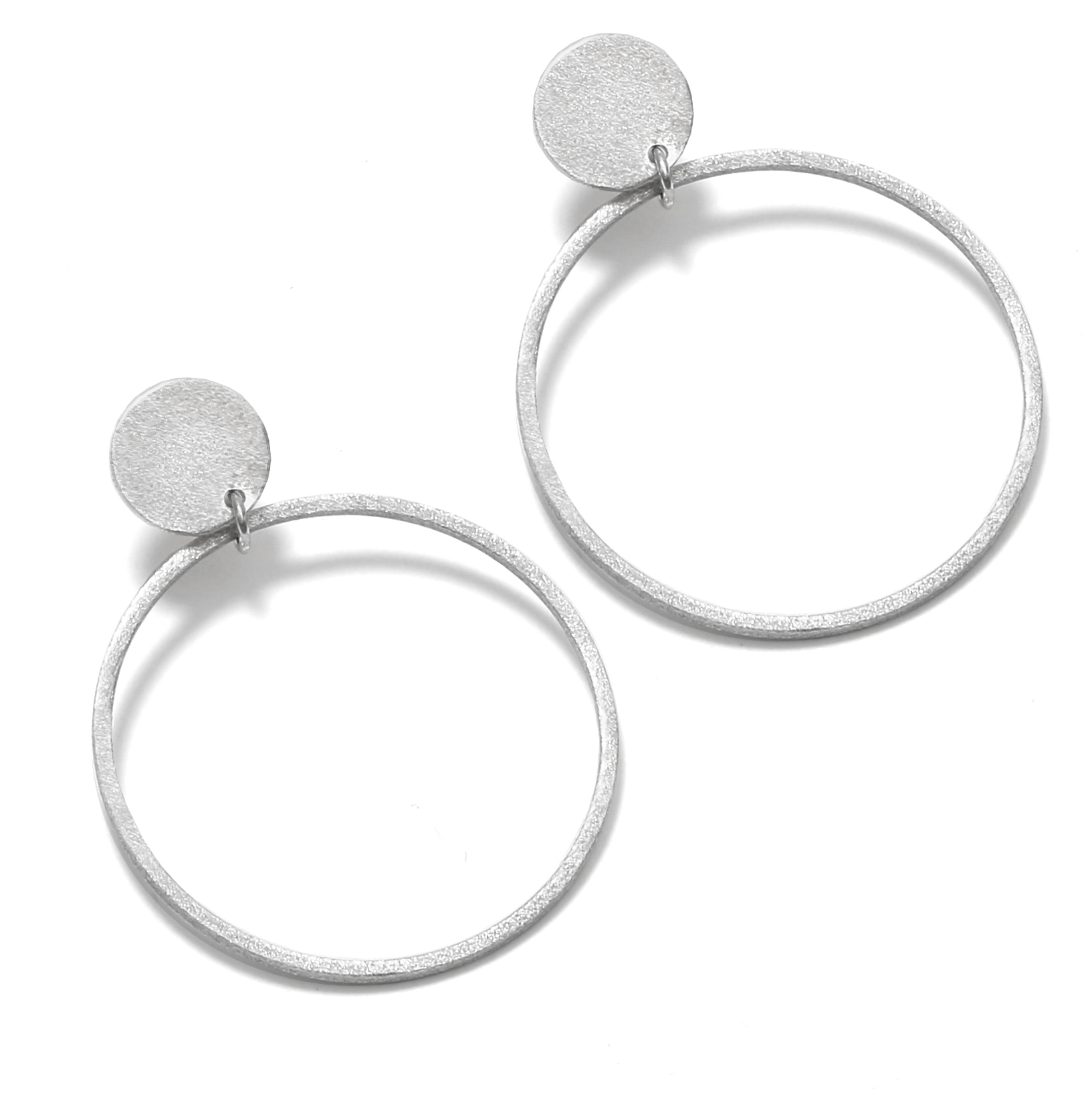 Boucles doreilles créoles argent brossé LAIA