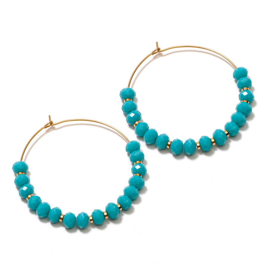 Boucles doreilles créoles bleueRUN