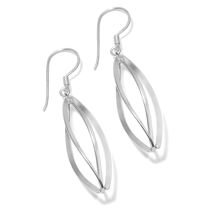 Boucles d'oreilles pendantes en argent 3D forme comme un ballon de rugby