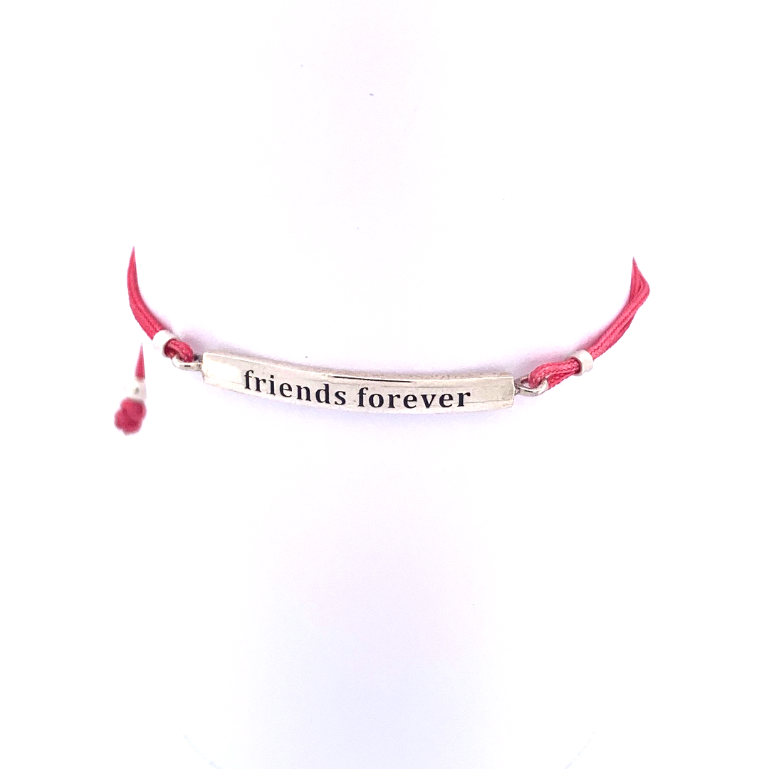 bracelet personnalisé à message argent friends forever