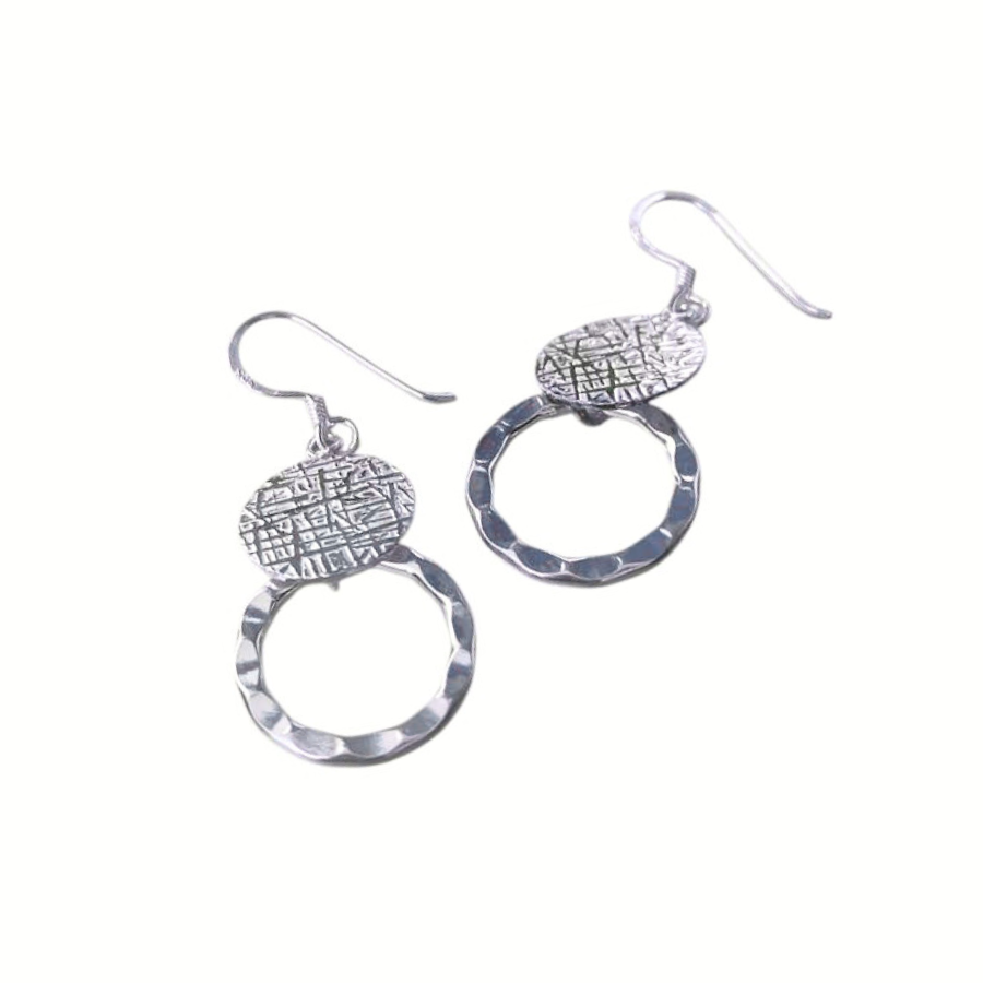 Boucles d'oreilles texturées argentDesign sans titre