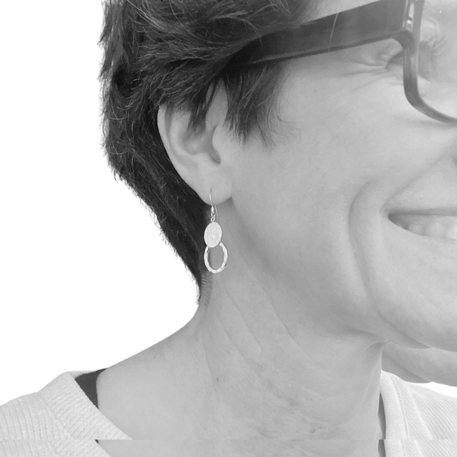 Boucles doreilles argent texturées