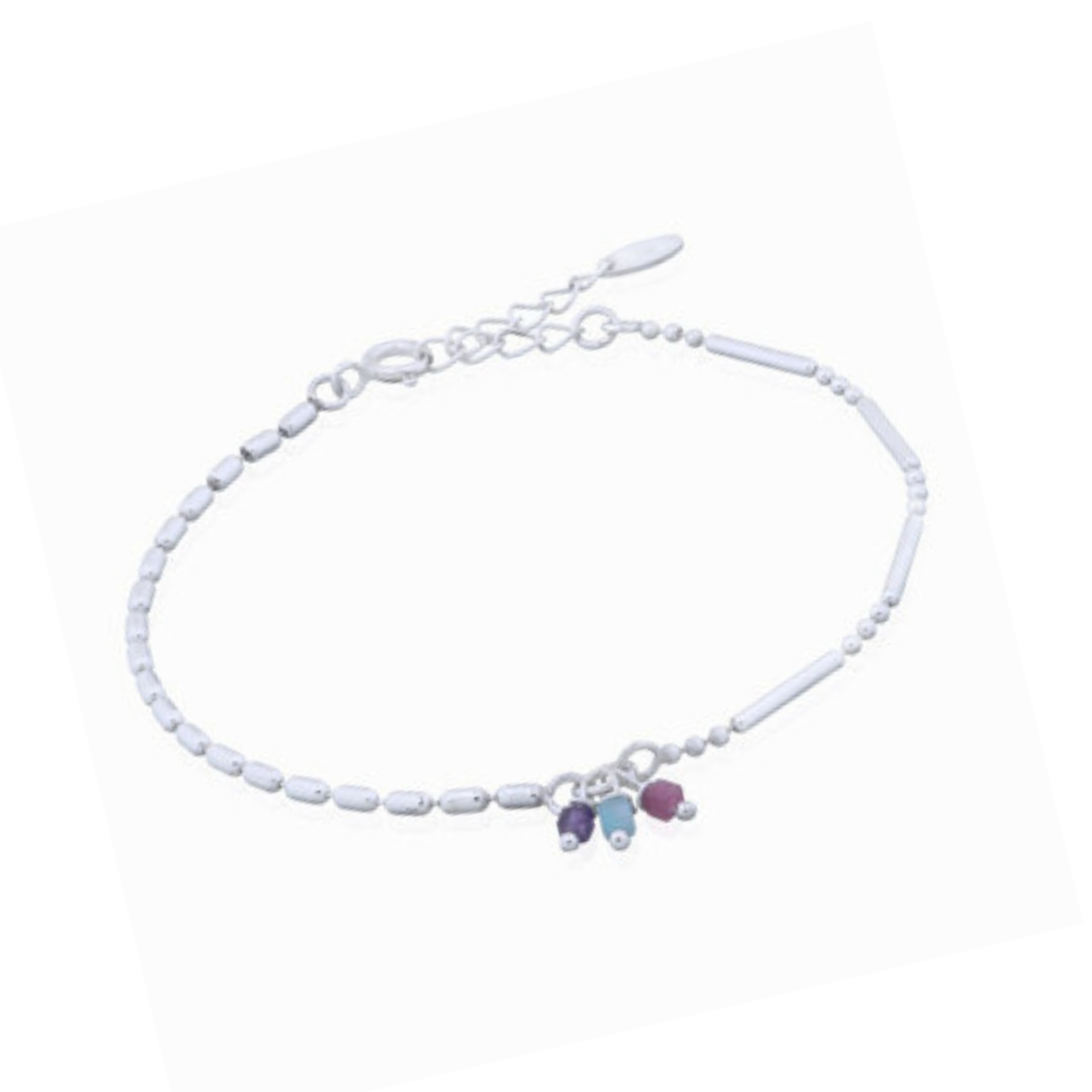 Bracelet tendance en argent et pierres précieuses - JADE