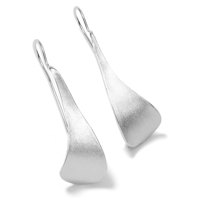 Boucles d'oreilles acier brossé longues et originales MELIA