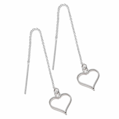 Boucles d'oreilles longues Traversante-coeur