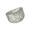 bague large florale argent