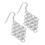 Boucles d'oreilles pendantes maillages losanges Eyli