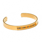Bracelet jonc doré avec tissage perles de miyuki