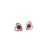 coeur rouge argent