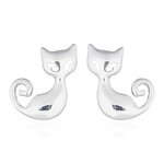boucles oreilles chat argent
