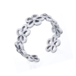 bague orteil fleurs