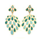 boucles oreilles chandelier bleu