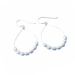 Boucles d'oreilles argent goutte perles  culture