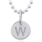 pendentif gravé-Initiale-_W_-argent 925