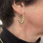 boucles doreilles créoles mailles acier inoxydable