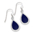 Boucles d'oreilles en argent pendantes avec décor bleu marine