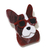 Broche résine grand modèle chien marron avec lunettes et oreilles dressées