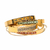quatre bracelets rigides en acier doré et tissage en perles de miyuki colorées