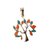 Pendentif arbre de vie bleu orange argent