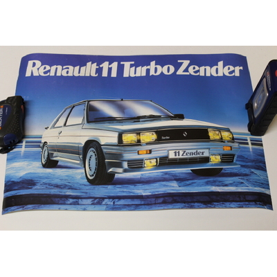 affiche publicitaire neuve d'origine RENAULT 11 turbo zender