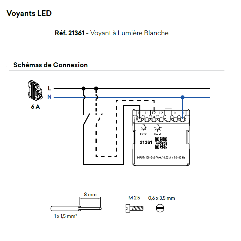 Voyant 21361 Schéma de connexion