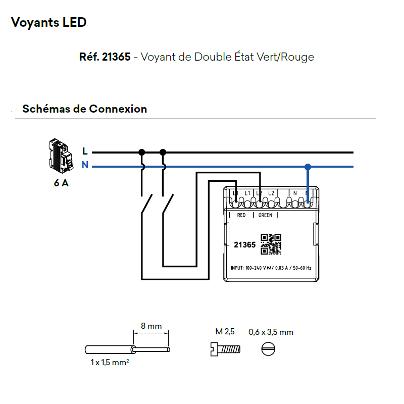 Voyant 21365 Schéma de connexion