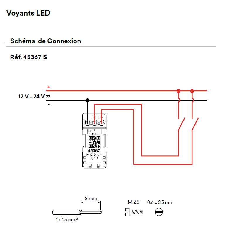 Voyant 45367 Schéma de connexion