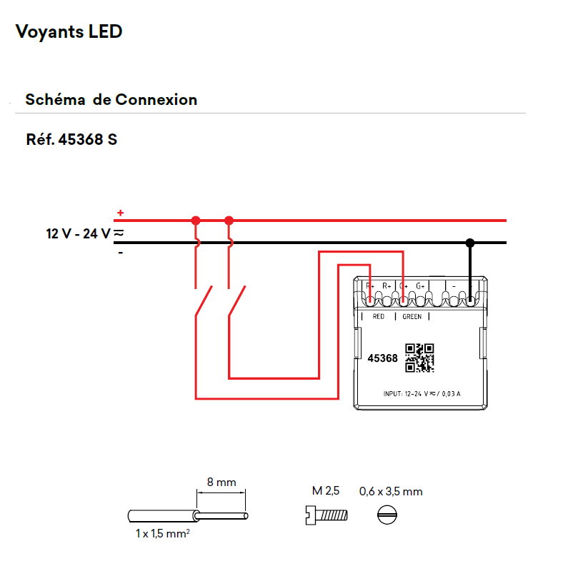 Voyant 45368 Schéma de connexion