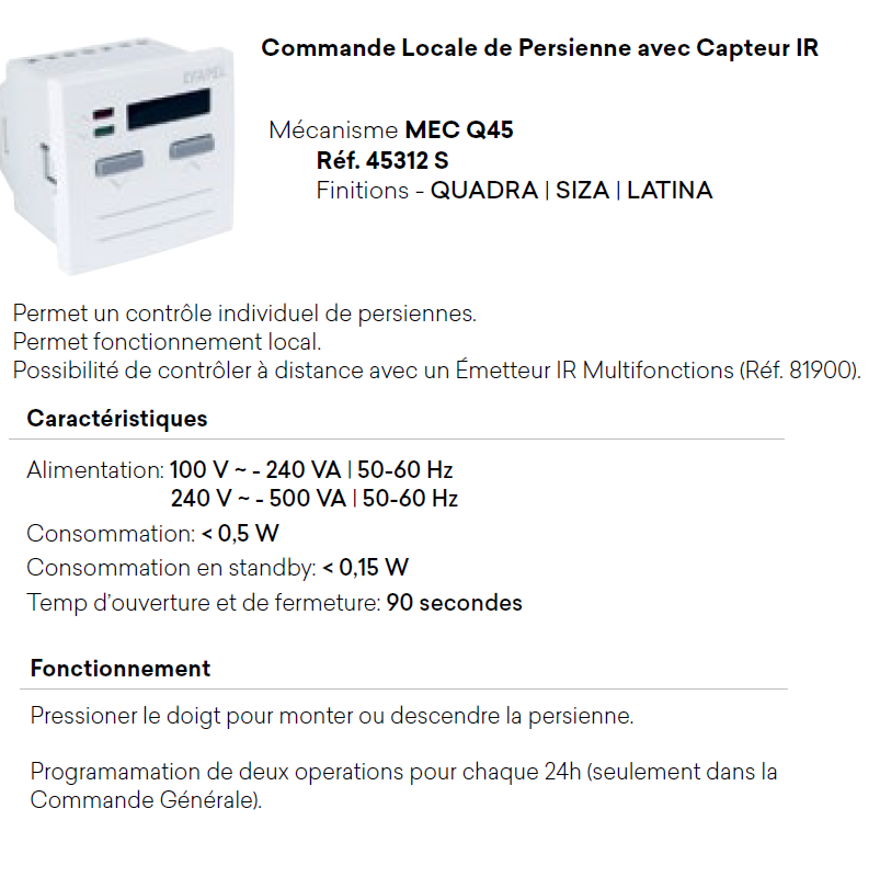 45312 caractéristiques