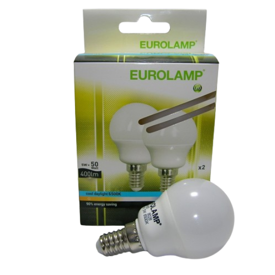 Lot de 2 Ampoules LED G45 5W - E14 - 6500 kelvin