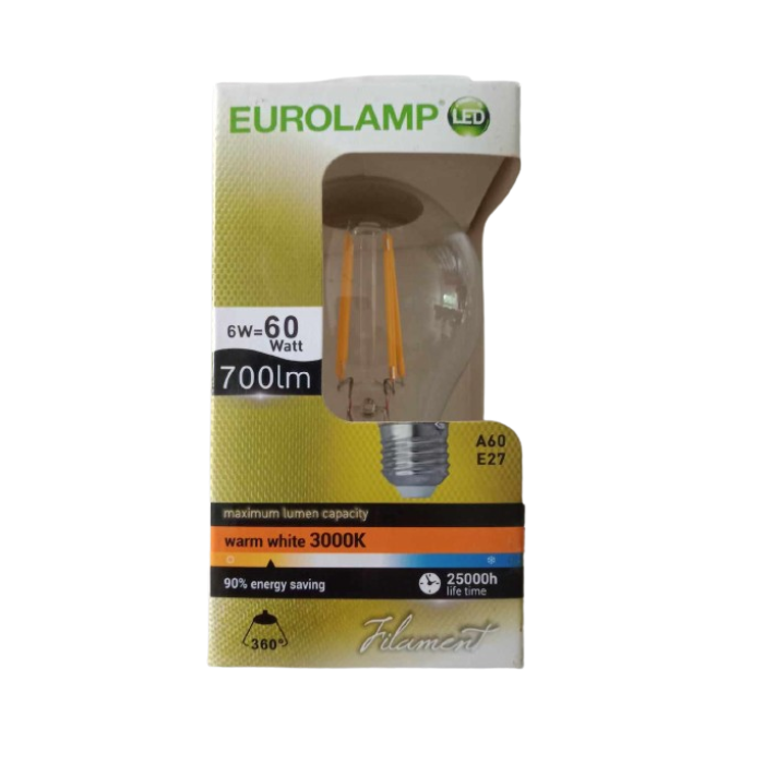 Ampoule A60 filament 6W 147-80900