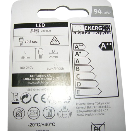 LED Pygmy 1,6W E14 GE 93046028-1