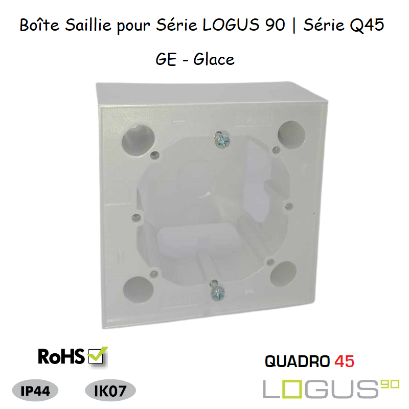 Boite Saillie pour Logus90 ou série Quadro 45 pour goulotte série 10 Moulures 10976AGE